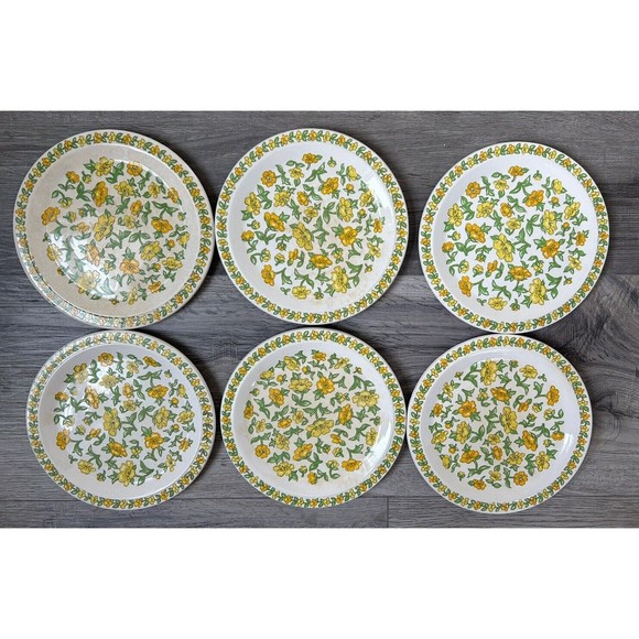 Vintage Taunton Vale Buttercups Plates Dessert Snack 1970s Floral X 6 England - Picture 3 of 13